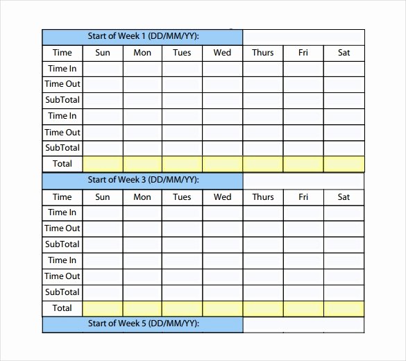Monthly Timesheet Template Excel Inspirational 26 Monthly Timesheet Templates Free Sample Example