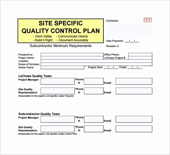 Mortgage Quality Control Plan Template Fresh 13 Quality Control Plan Templates Word Pdf Google