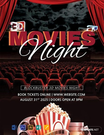 Movie Night Flyer Template Fresh Free 3d Movies Night Flyer Template Download 1423 Flyers