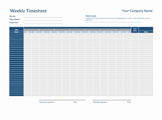 Multiple Employee Timesheet Template Awesome Free Timesheet Templates Collection Clockshark