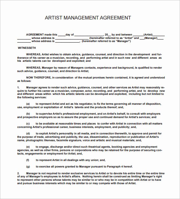 Music Artist Contract Templates Luxury 20 Music Contract Templates Word Pdf Google Docs