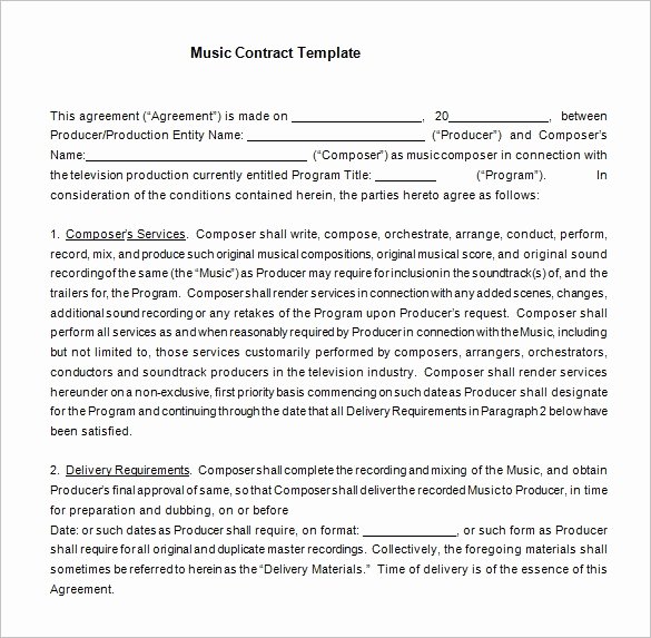 Music Artist Contract Templates New 20 Music Contract Templates Word Pdf Google Docs