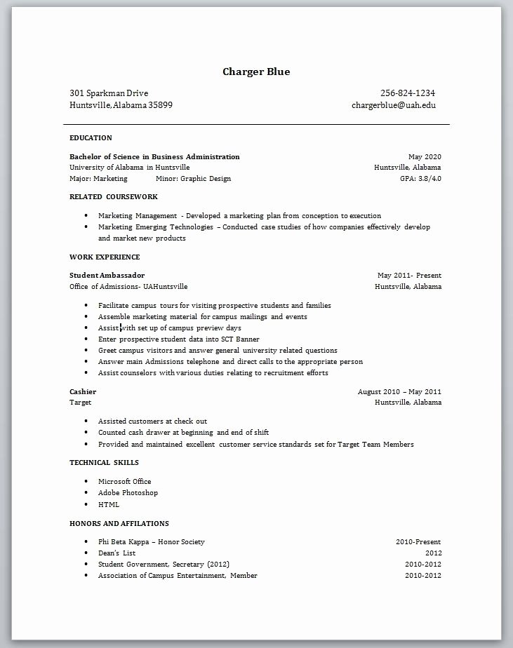 No Experience Resume Template Awesome Resume for Students with No Experience