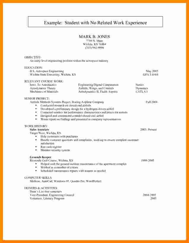 No Experience Resume Template Fresh 6 Cv Samples for Students with No Experience Pdf