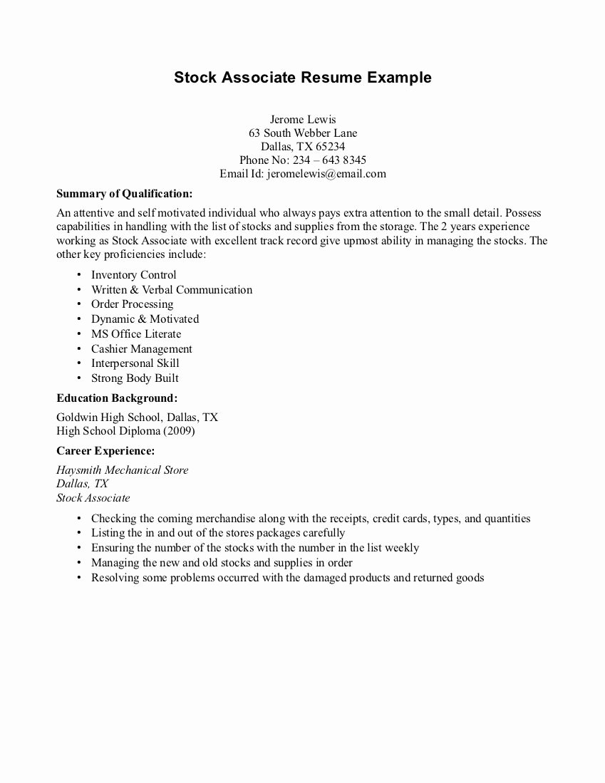 No Experience Resume Template Fresh Resume Examples No Experience