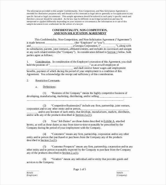 Non Compete Agreement Template Word Best Of Non Pete Agreement Template – 10 Free Word Excel Pdf