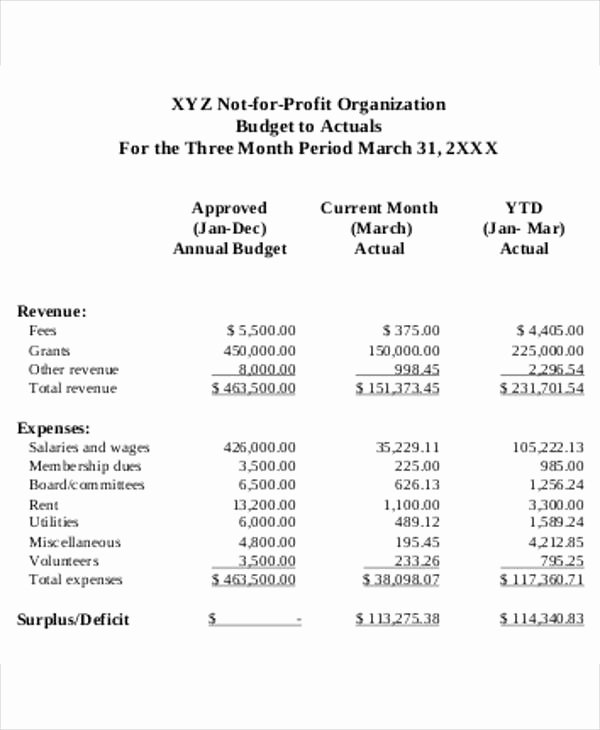 Nonprofit Operating Budget Template Best Of 10 Nonprofit Bud Templates Word Pdf Excel