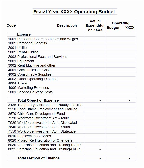 Nonprofit Operating Budget Template Luxury Free 11 Sample Operating Bud Templates In Google Docs