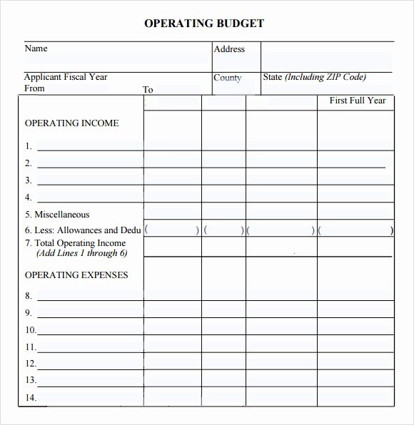 Nonprofit Operating Budget Template Unique Free 11 Sample Operating Bud Templates In Google Docs