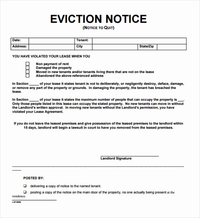 Notice Of Eviction Template Fresh 12 Free Eviction Notice Templates for Download Designyep