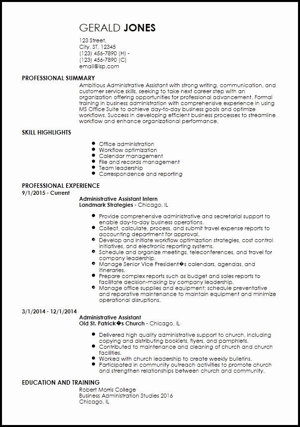 Office assistant Resume Template Awesome Free Entry Level Resume Templates