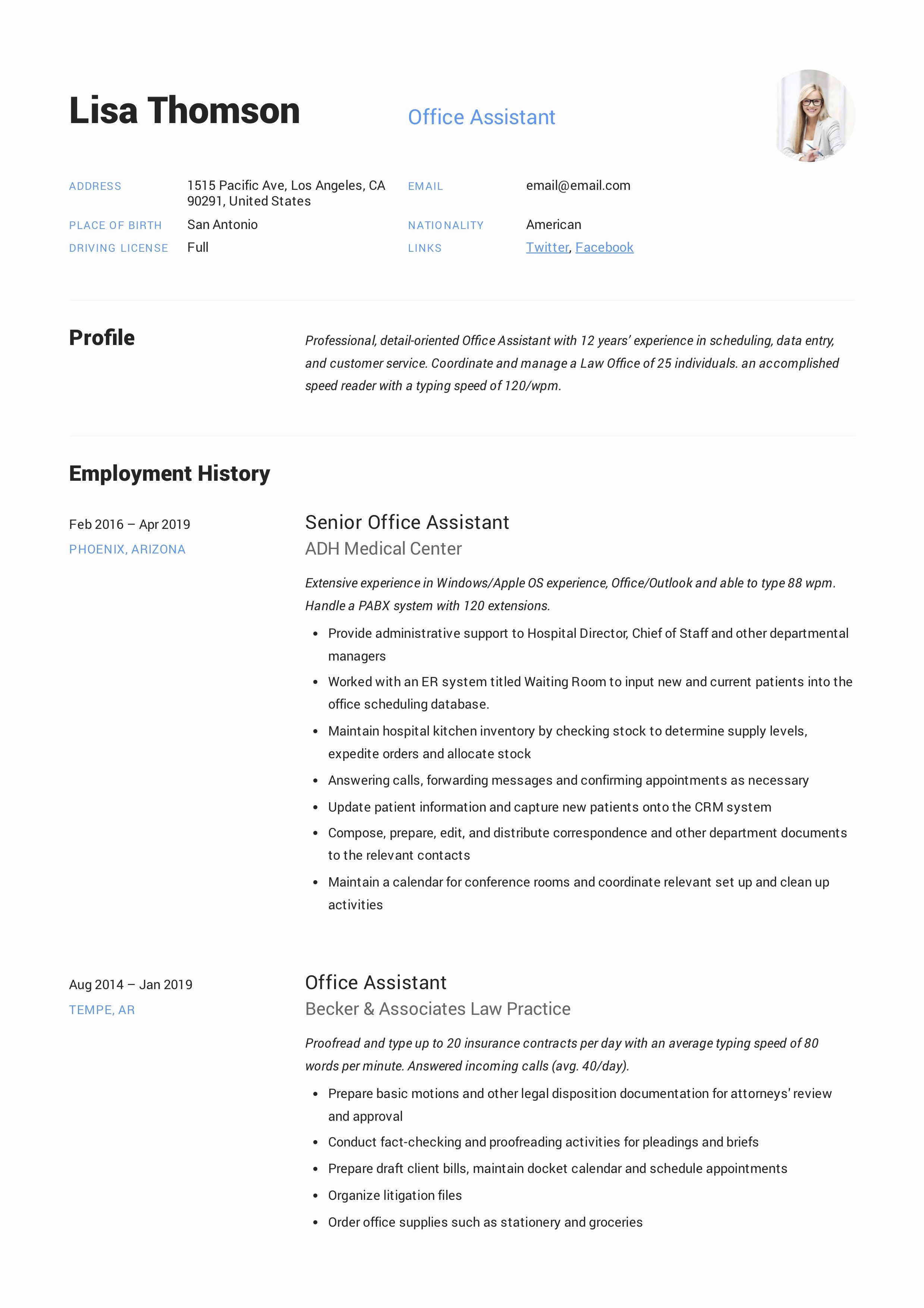 Office assistant Resume Template Beautiful Fice assistant Resume Writing Guide