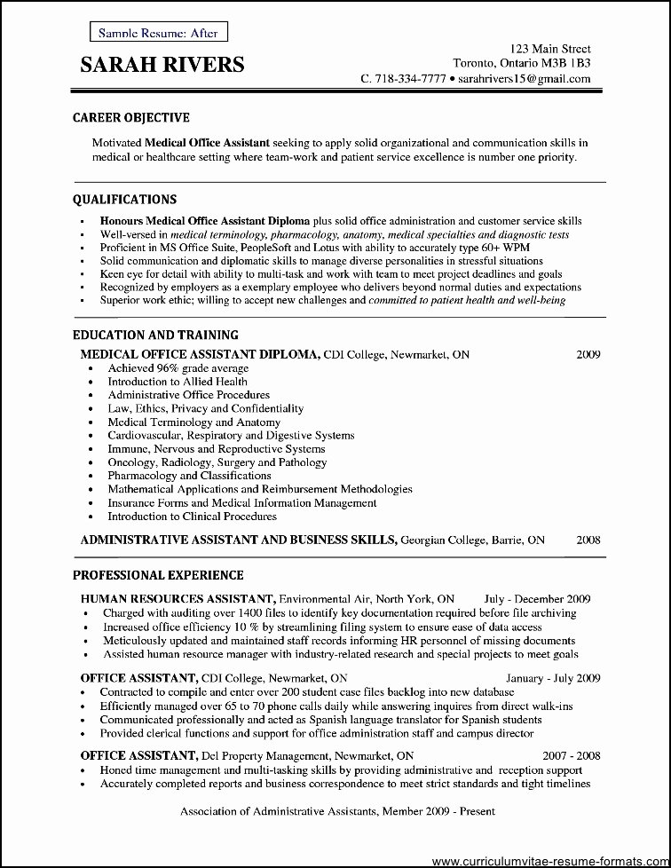 Office assistant Resume Template Inspirational Fice assistant Resume Objective