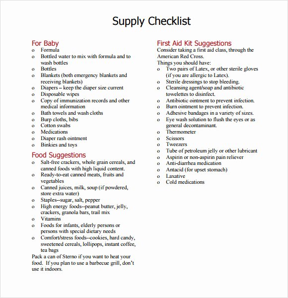 Office Supplies List Template Lovely Free Basic Fice Supply Checklist Template for Your