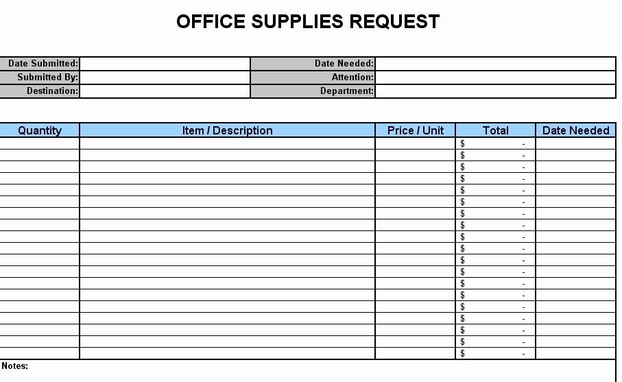 Office Supplies List Template Luxury Free Office Supply List Template