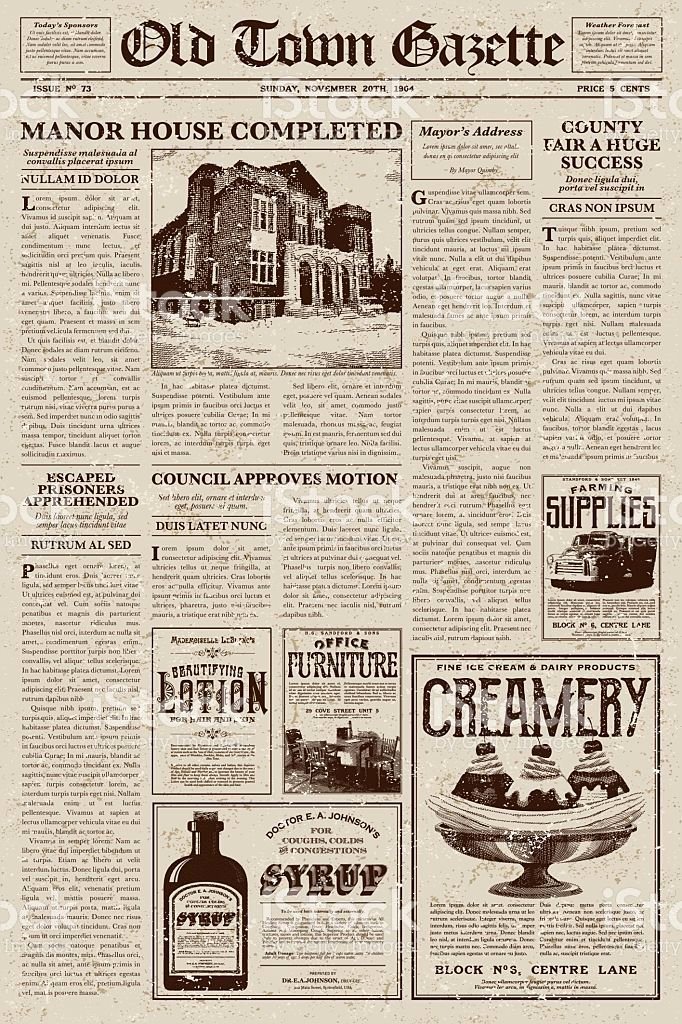 Old Time Newspaper Template Best Of A Vector Illustration Of An Old Fashioned Newspaper In A