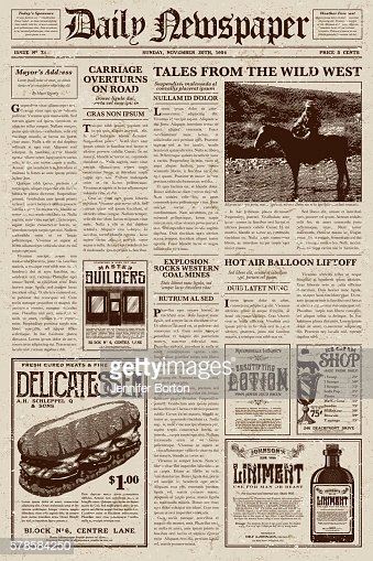 Old Time Newspaper Template Lovely Vintage Victorian Style Newspaper Design Template Vector
