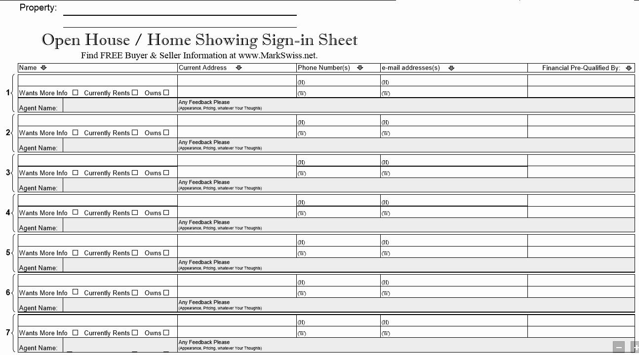 Open House Sign In Template Unique 10 Free Sample Open House Sign In Sheet Templates