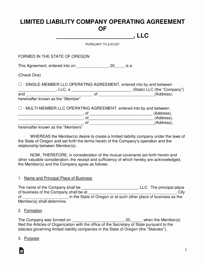 Operating Agreement Template Word Beautiful Free oregon Llc Operating Agreement Templates Pdf
