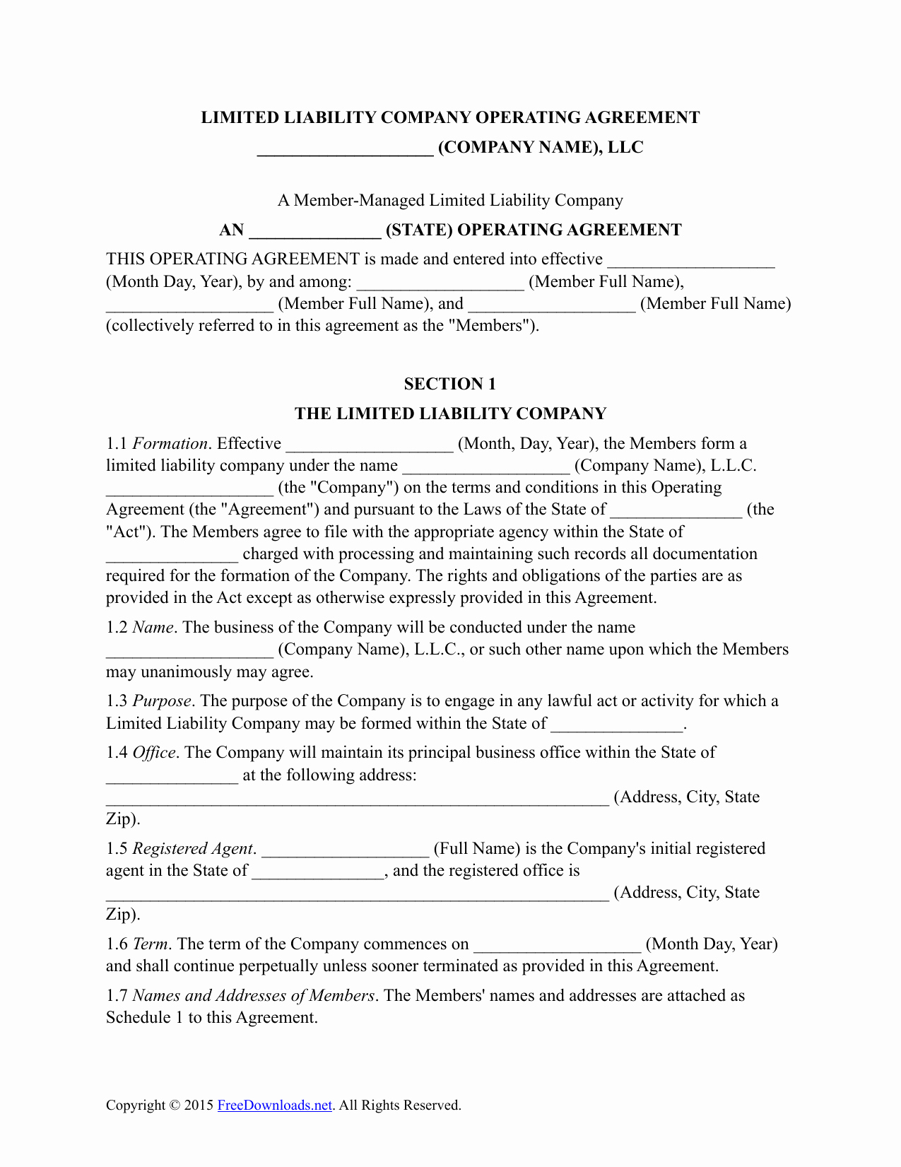Operating Agreement Template Word Inspirational Download Multi Member Llc Operating Agreement Template