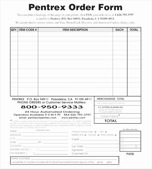 Order form Template Excel Best Of Sample order form