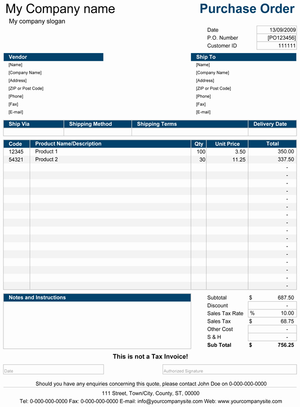 Ordering form Template Excel Inspirational Purchase order