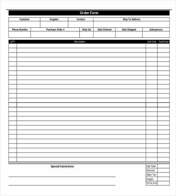 Ordering form Template Excel Lovely 41 Blank order form Templates Pdf Doc Excel