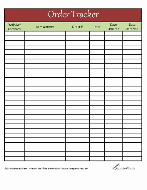 Ordering form Template Excel Lovely Printable order Tracker Excel Xls