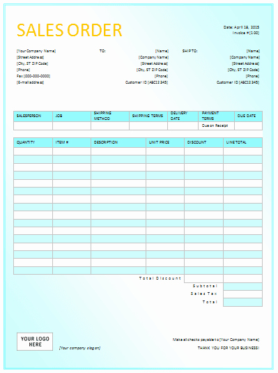 Ordering form Template Excel Unique Document Templates Sales order Templates for Excel