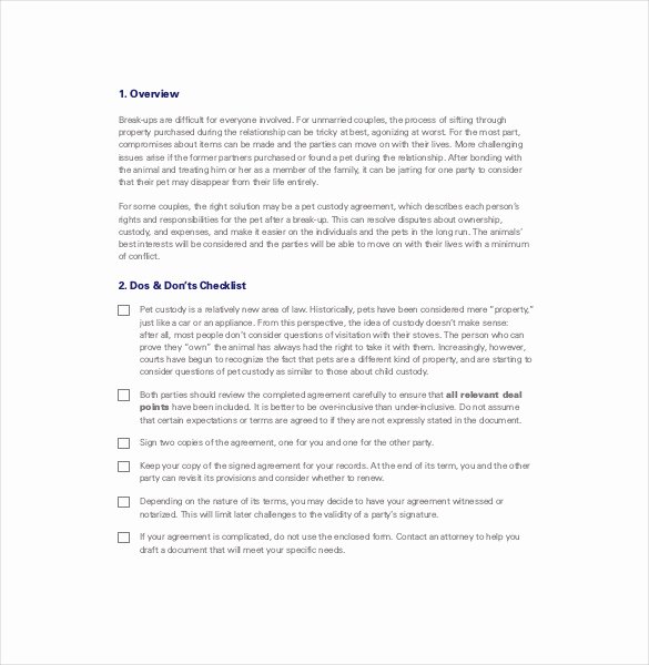 Parenting Agreement Template Free Beautiful Custody Agreement Template – 10 Free Word Pdf Document