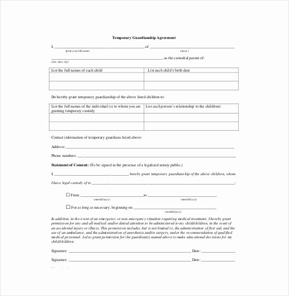 Parenting Agreement Template Free New 11 Custody Agreement Templates – Free Sample Example