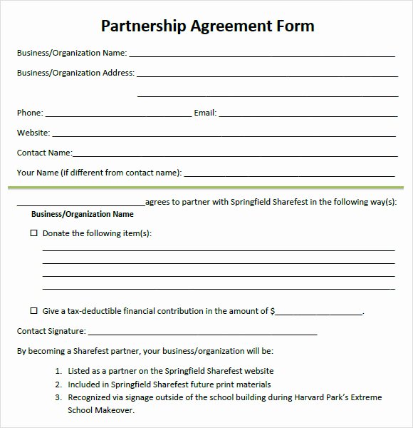 Partnership Agreement Template Free Fresh Sample Partnership Agreement 15 Documents In Pdf Word