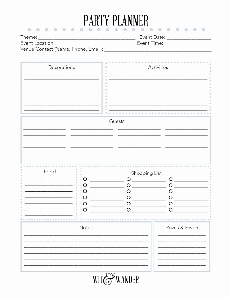 Party Planner Template Free New Party Planning Checklist is A Guaranty Of A Successful