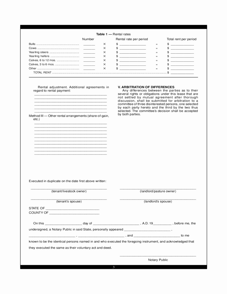 Pasture Lease Agreement Template Fresh Pasture Lease Agreement Template Free Download