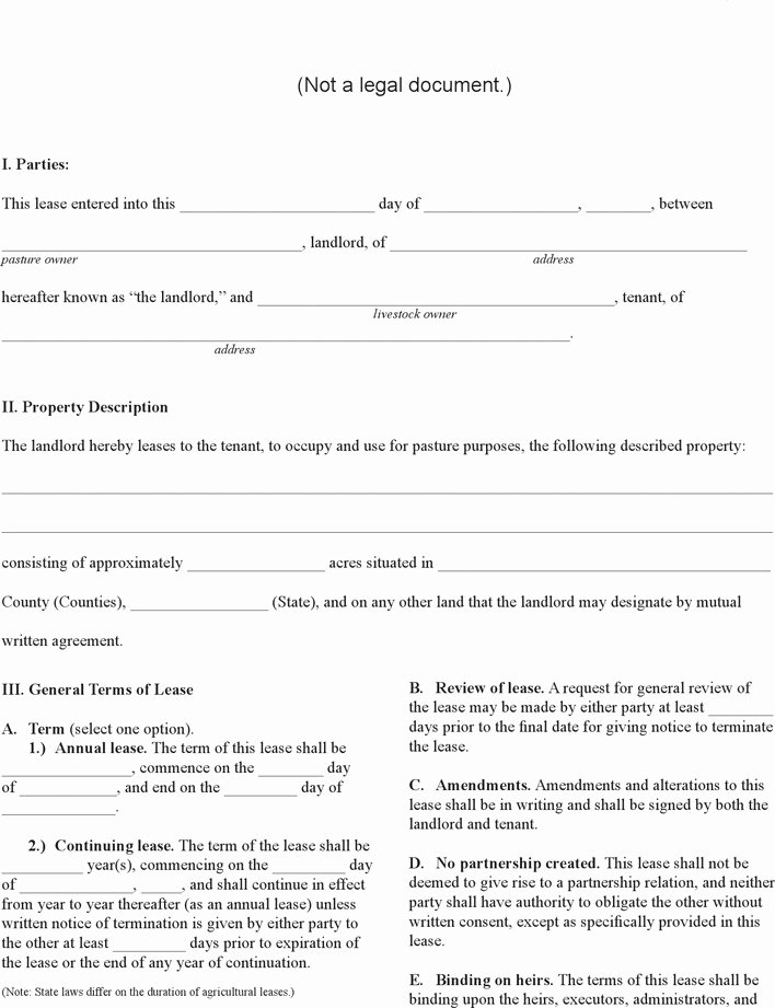 Pasture Lease Agreement Template Unique 3 Pasture Lease Agreement Free Download