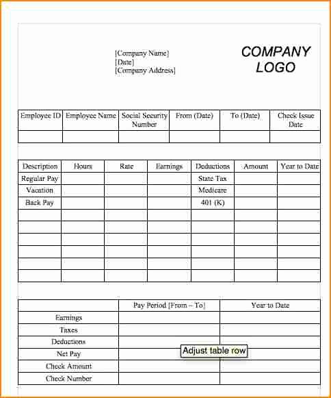 Pay Stub Template Word Document Inspirational 8 Pay Stub Template Word Document