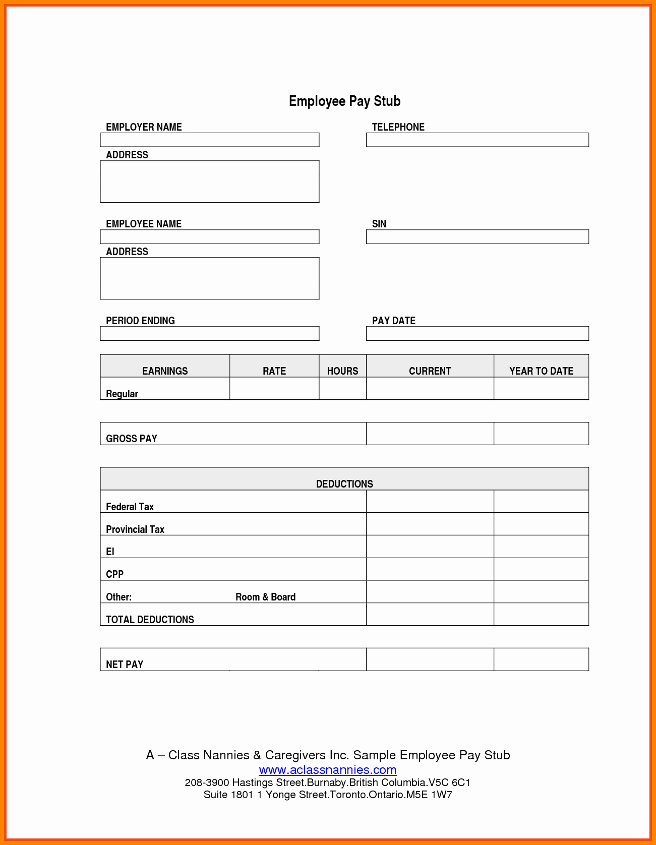 Pay Stub Template Word Document Lovely 5 Pay Stub Word Template