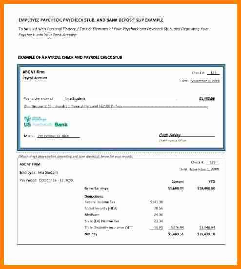 Pay Stub Template Word Document New 11 Payroll Check Template Word