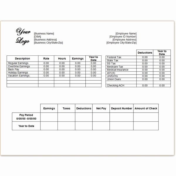 Pay Stub Template Word Document Unique Download A Free Pay Stub Template for Microsoft Word or Excel