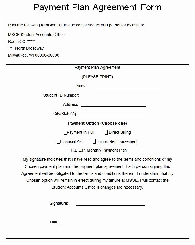 Payment Agreement Contract Template Unique Payment Plan Agreement Template Free Word Pdf Documents