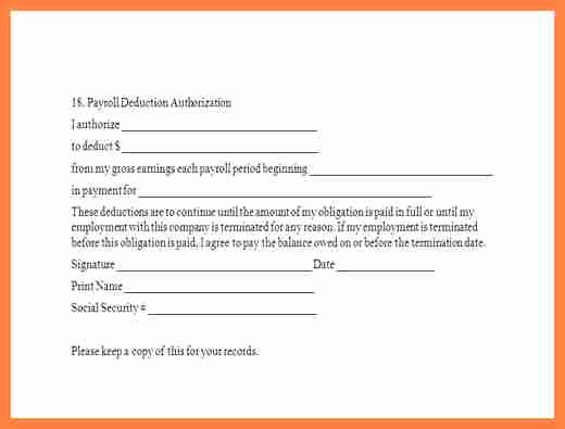 Payroll Deduction form Template Awesome 8 Salary Deduction format