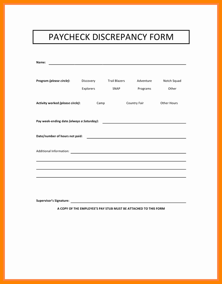 Payroll Deduction form Template Elegant 10 Payroll Discrepancy form Template