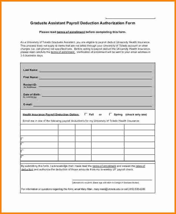 Payroll Deduction form Template Inspirational 11 Payroll Deduction Agreement Template