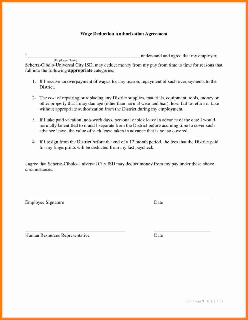 Payroll Deduction form Template Unique 6 Payroll Deduction form Template