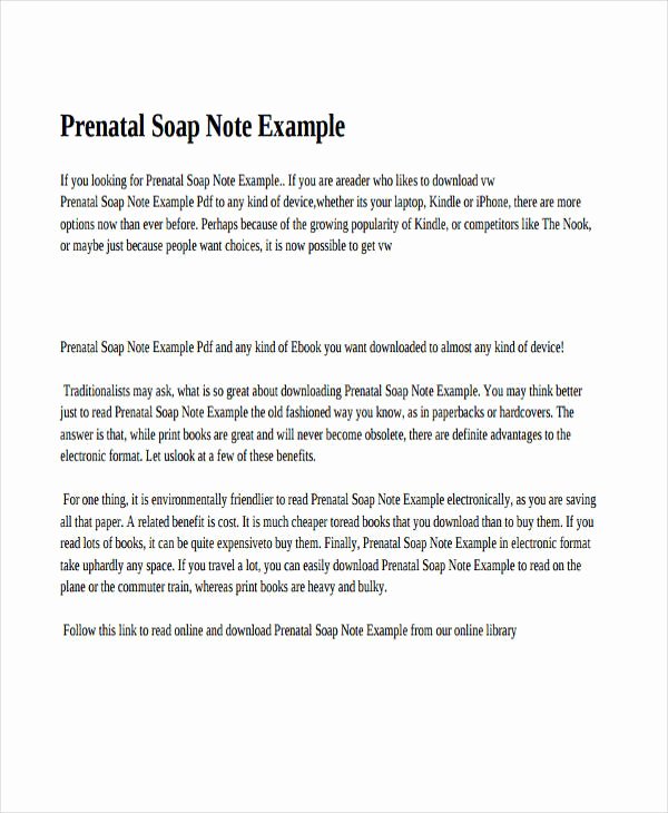 Pediatric soap Note Template Fresh Free 19 soap Note Examples In Pdf