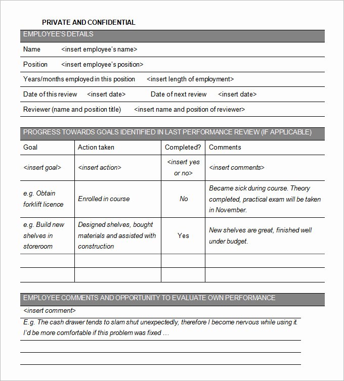 Performance Evaluation Template Word Fresh 11 Sample Performance Review Templates Pdf Doc Google