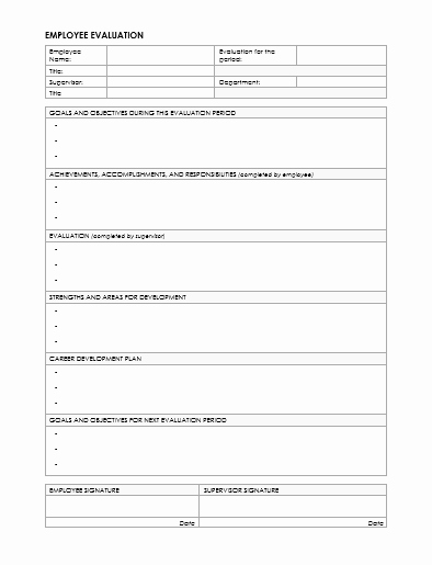 Performance Evaluation Template Word Lovely 7 Employee Evaluation form Templates to Test Your Employees