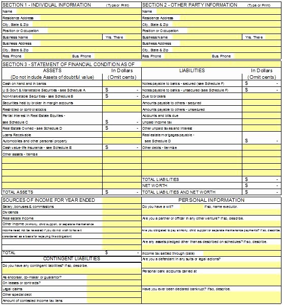 Personal Financial Statement Template Free Lovely 40 Personal Financial Statement Templates &amp; forms