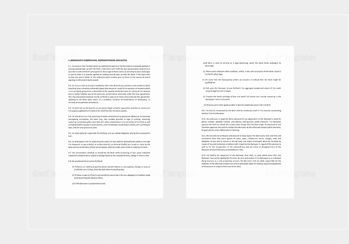 Personal Loan Agreement Template Word Inspirational Personal Loan Agreement Template In Word Apple Pages