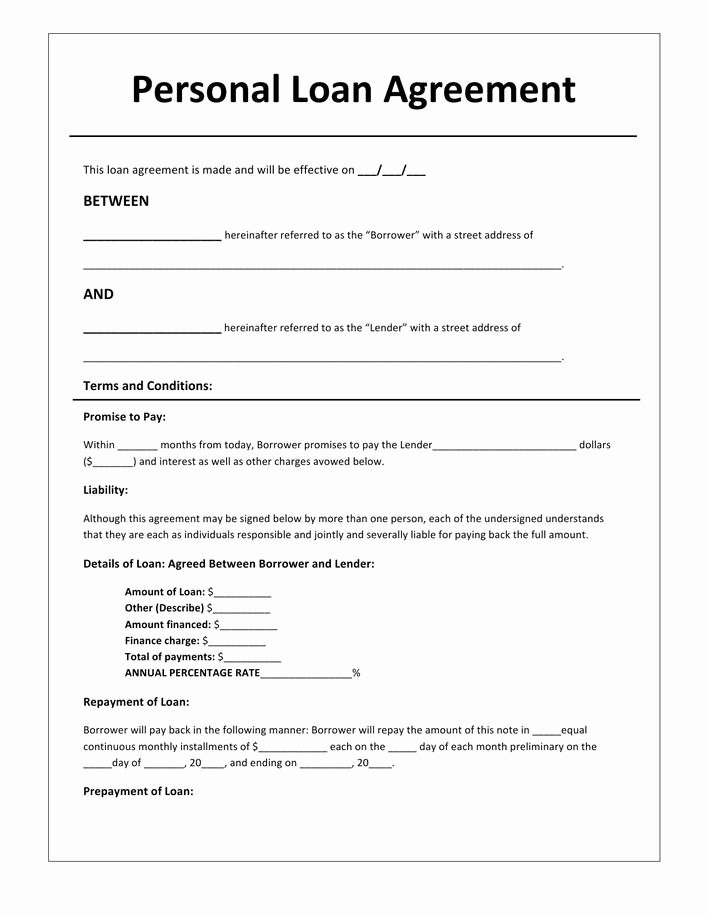 Personal Loan Agreement Template Word Lovely Download Free Personal Loan Agreement In Word for Free